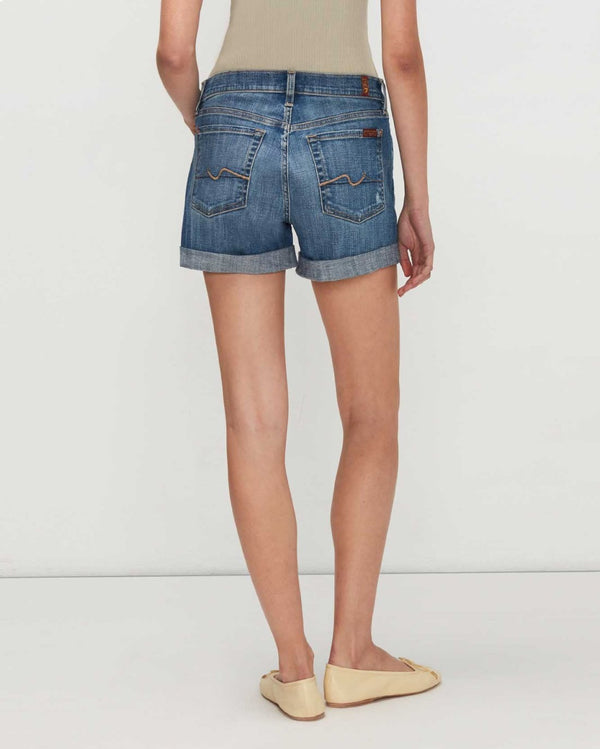 7 For All Mankind Broken Twill Mid Roll Short Shorts