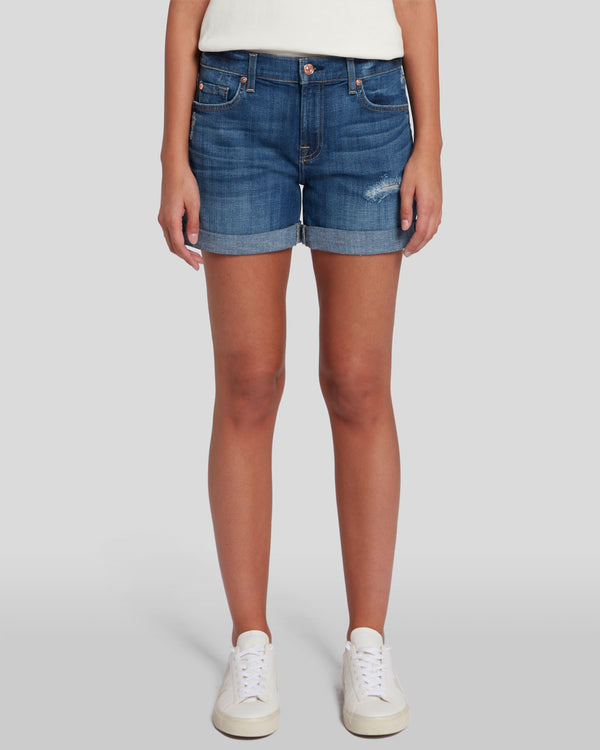 7 For All Mankind Broken Twill Mid Roll Short Shorts