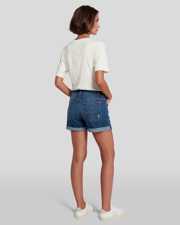 7 For All Mankind Broken Twill Mid Roll Short Shorts