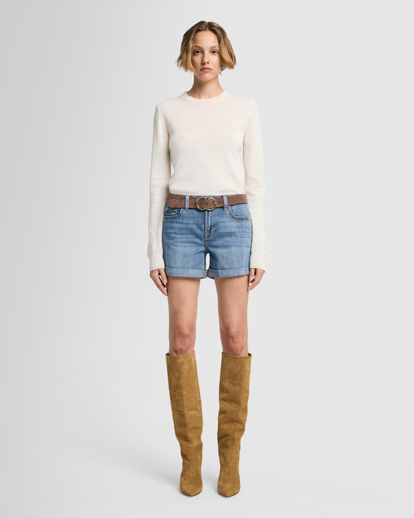 7 For All Mankind Broken Twill Mid Roll Short Shorts
