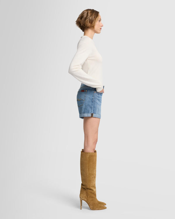 7 For All Mankind Broken Twill Mid Roll Short Shorts