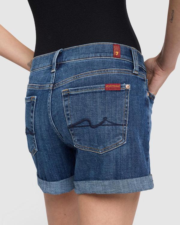 7 For All Mankind Broken Twill Mid Roll Short Shorts