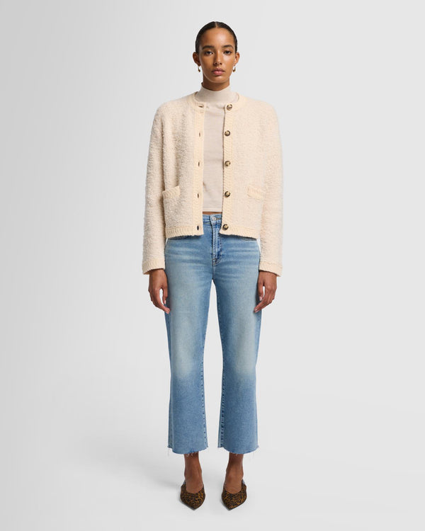 7 For All Mankind Cashmere Mock Neck Short Sleeve Sweater Sweaters