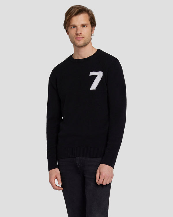 7 for all mankind Cashmere Wool Instarsia Crewneck Sweaters