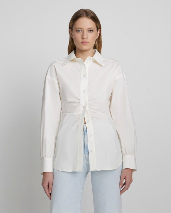 7 for all mankind Cinched Waist Button Up Shirt Tops