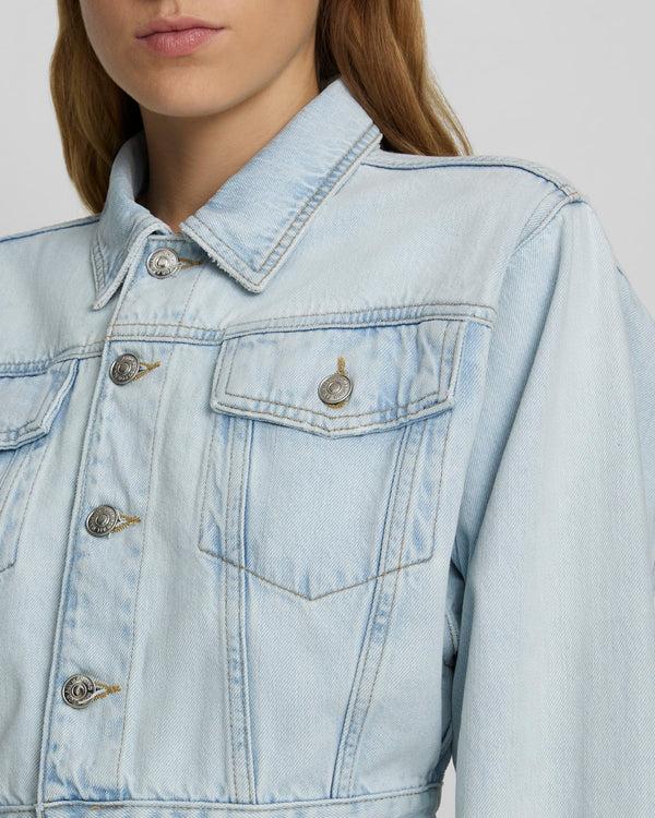 7 For All Mankind Cropped Trucker Jacket Denim Jackets