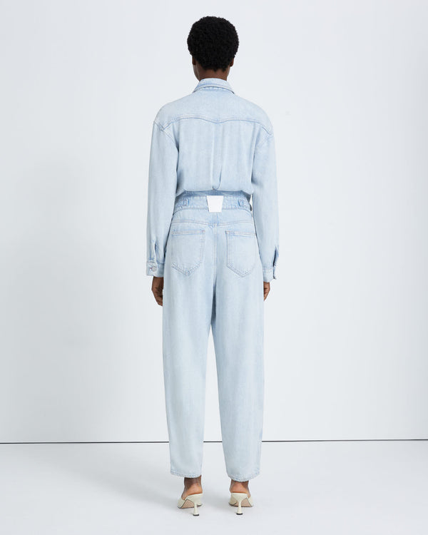 7 For All Mankind Denim Lustre Balloon Sleeve Jumpsuit Jumpsuits