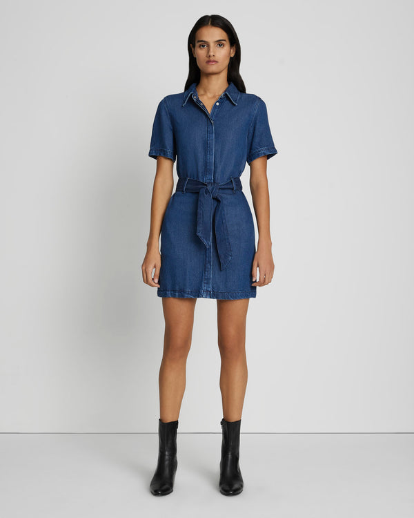 7 for all mankind Denim Lustre Belted Shirtdress Dresses