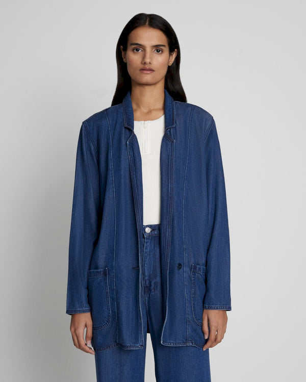 7 For All Mankind Denim Lustre Easy Blazer Denim Jackets