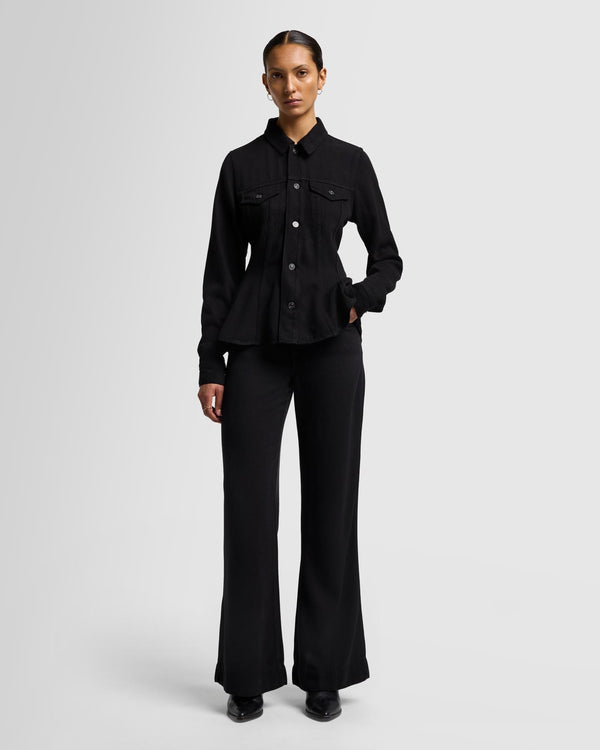 7 For All Mankind Denim Lustre Flounce Trucker Jacket Denim Jackets