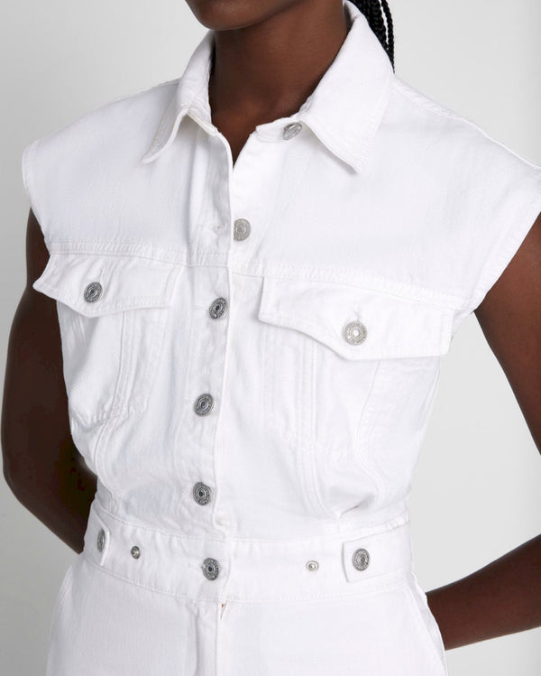 7 For All Mankind Denim Lustre Sleeveless Balloon Jumpsuit Jumpsuits