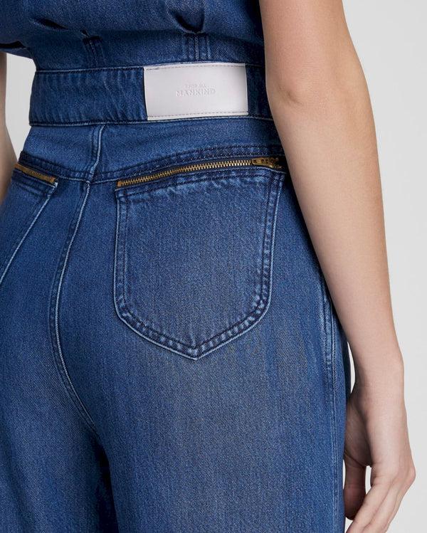 7 For All Mankind Denim Lustre Sleeveless Balloon Jumpsuit Jumpsuits