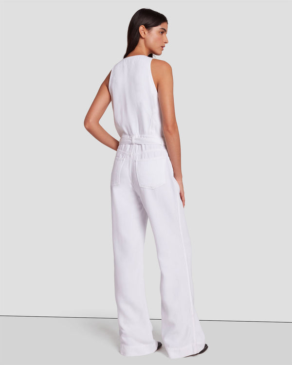 7 For All Mankind Denim Lustre Tailored Wide Leg Jumpsuit Jumpsuits