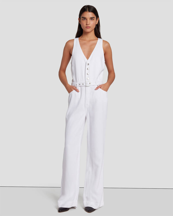 7 for all mankind Denim Lustre Tailored Wide Leg Jumpsuit Jumpsuits