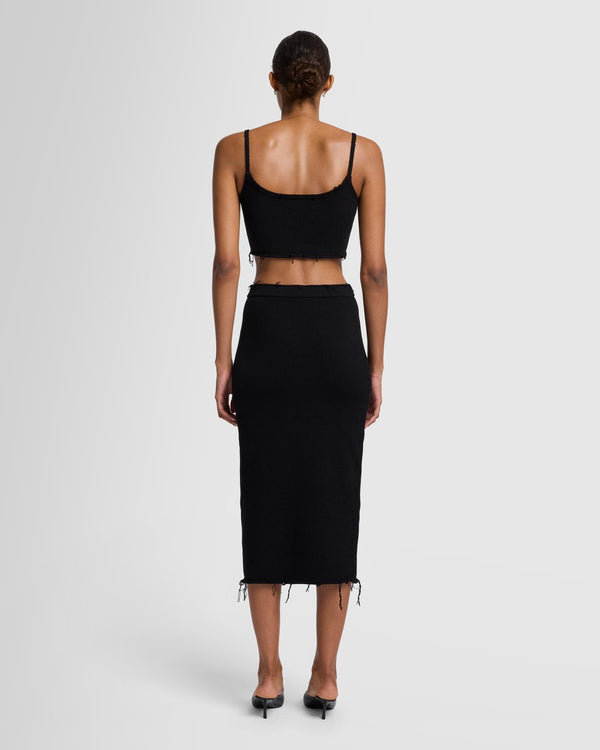 7 For All Mankind Distressed Knit Cropped Tank Tops