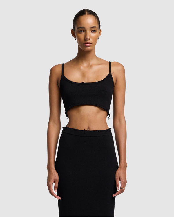 7 for all mankind Distressed Knit Cropped Tank Tops