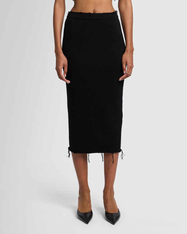 7 For All Mankind Distressed Knit Midi Skirt Skirts