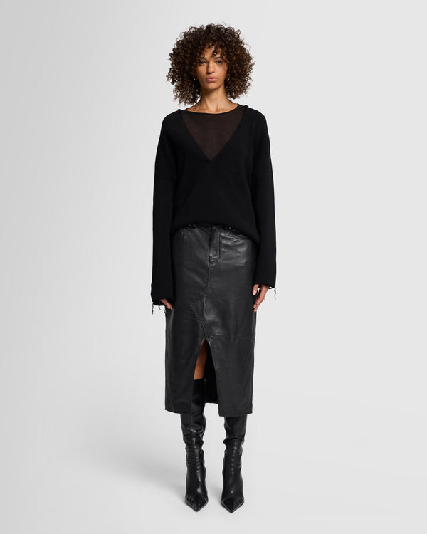 7 for all mankind Double Waist Italian Leather Skirt Skirts