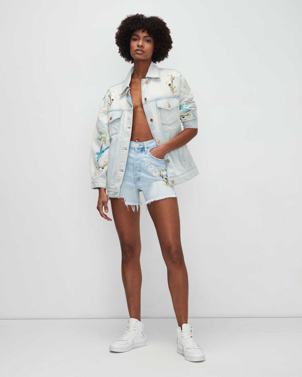 7 for all mankind Easy Ruby Short With Distress And Embroidery Shorts