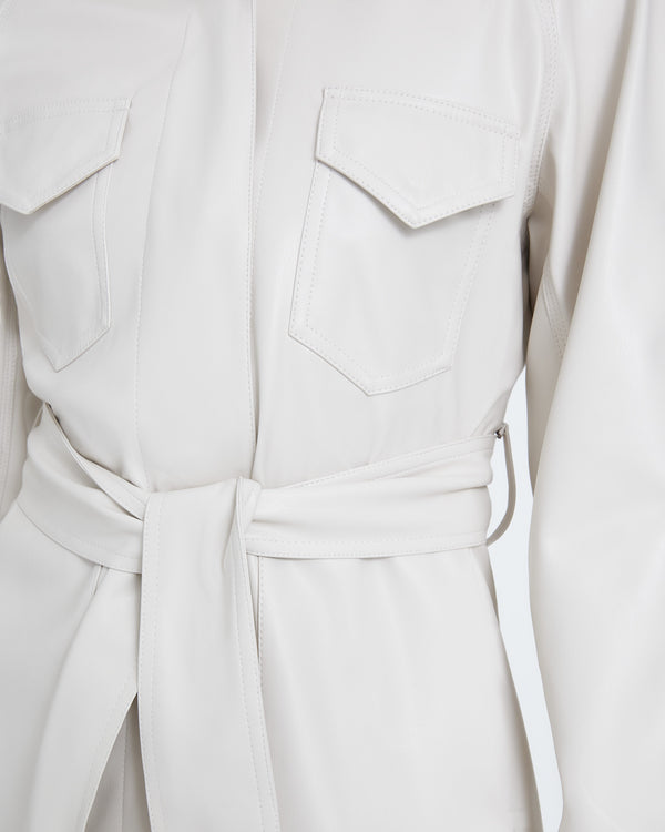 7 For All Mankind Faux Leather Belted Safari Jacket Jackets