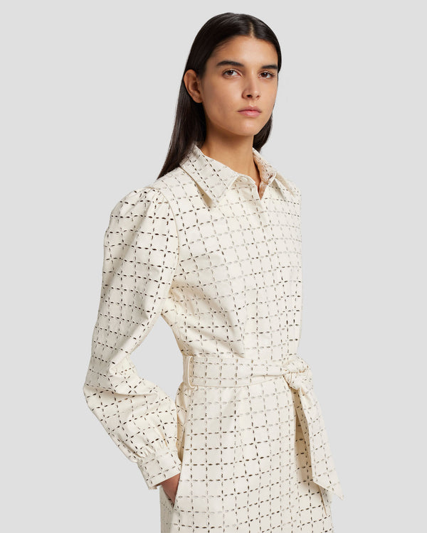 7 For All Mankind Faux Leather Belted Shirt Dress Dresses