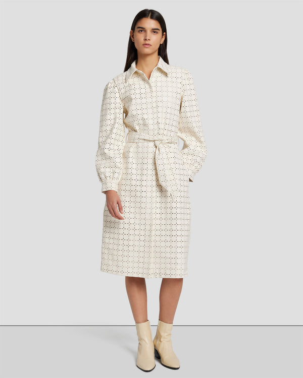 7 For All Mankind Faux Leather Belted Shirt Dress Dresses