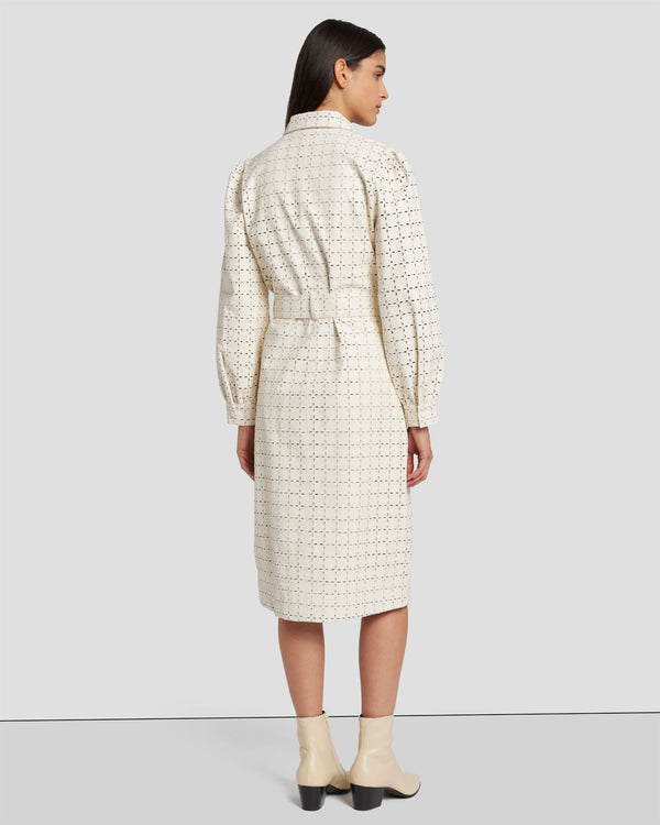 7 For All Mankind Faux Leather Belted Shirt Dress Dresses