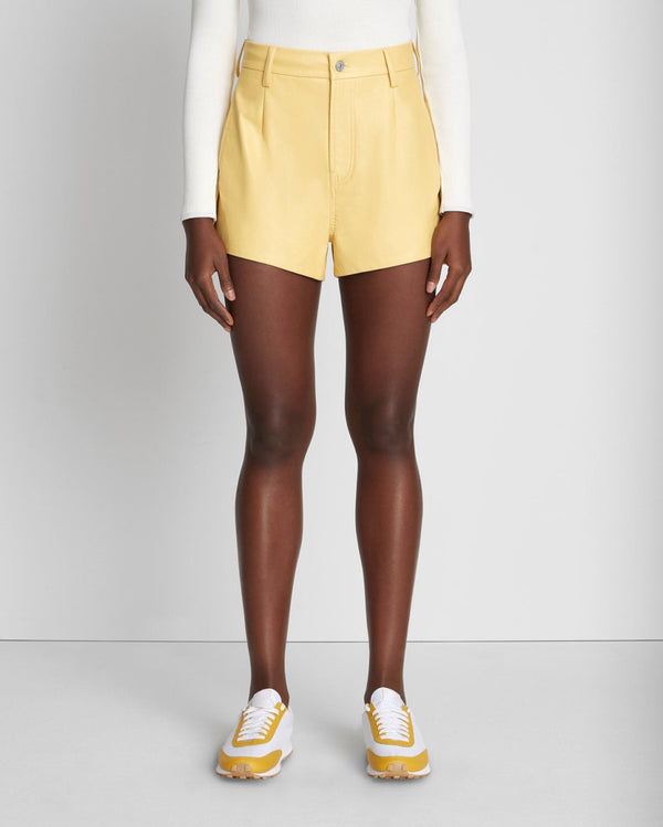 7 For All Mankind Faux Leather Tailored Short Shorts