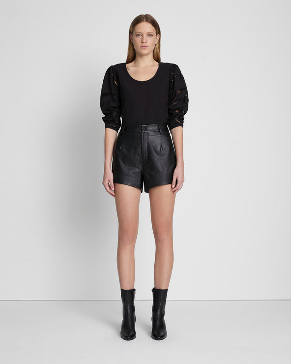 7 for all mankind Faux Leather Tailored Short Shorts