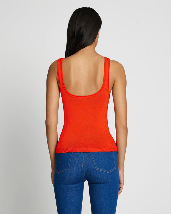 7 For All Mankind High Shine Quarter Zip Ribbed Tank Tops