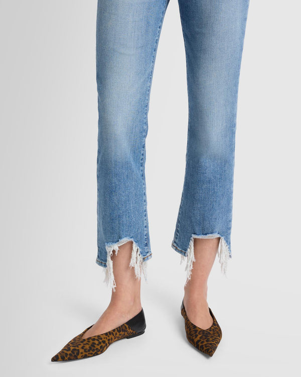 7 For All Mankind High Waist Slim Kick With Long Side Hem And Destroy Jeans