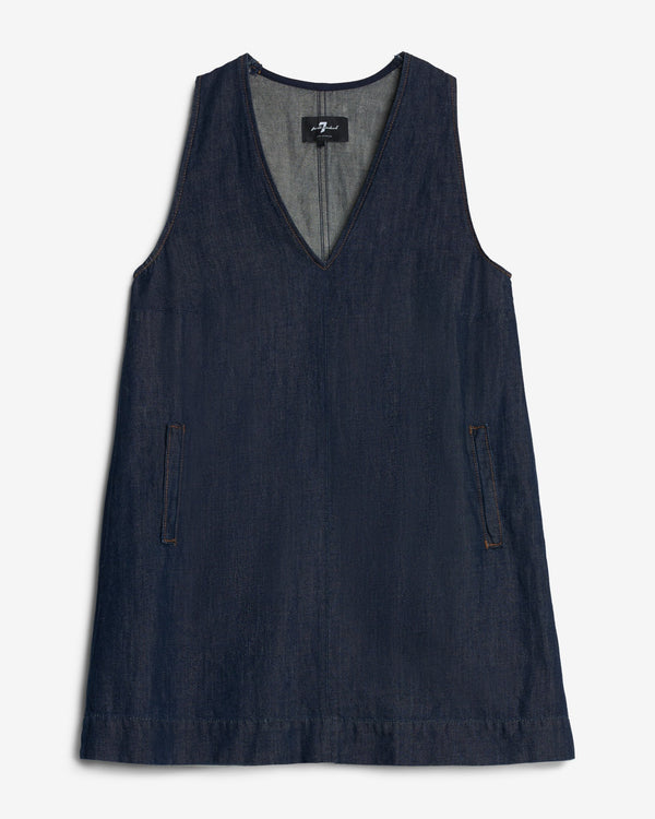 7 for all mankind Indigo Linen V-Neck Dress Dresses