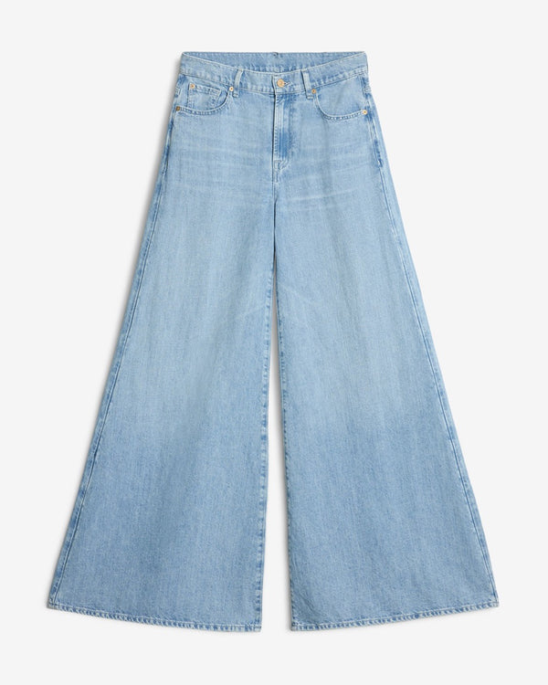 7 for all mankind Indigo Linen Willow Palazzo Wide Leg Jeans