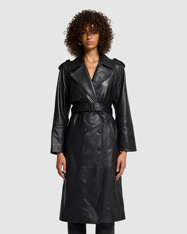 7 for all mankind Italian Leather Trench Coat Jackets