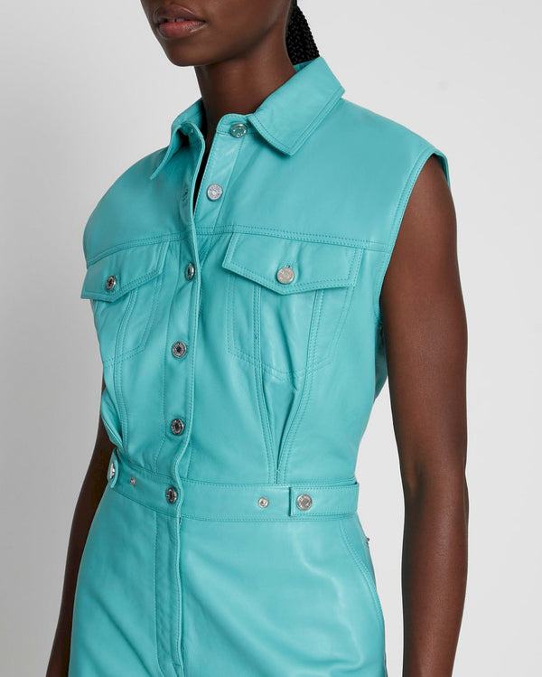 7 For All Mankind Leather Sleeveless Balloon Jumpsuit Jumpsuits