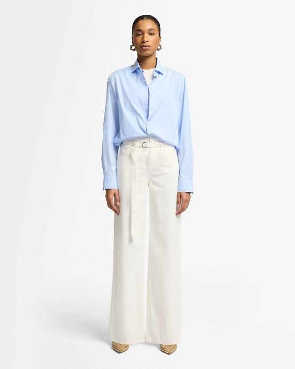 7 For All Mankind Linen Blend Belted Wide Leg Pants