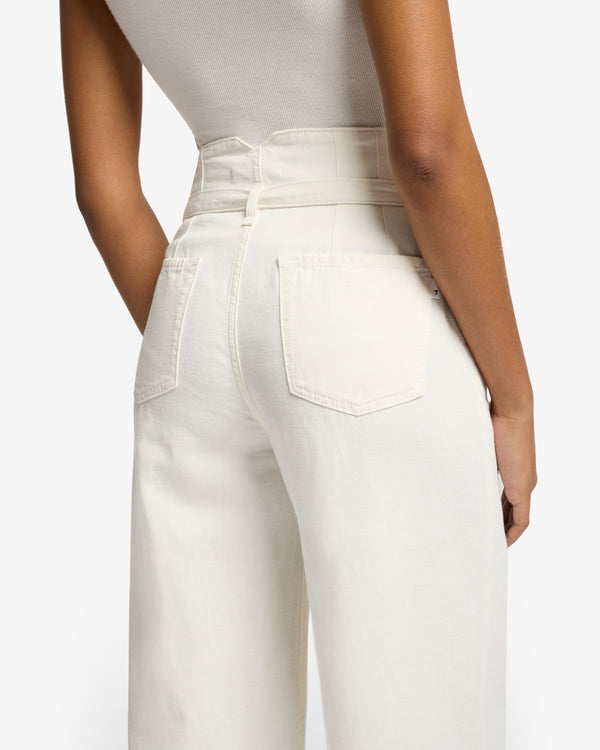 7 For All Mankind Linen Blend Belted Wide Leg Pants