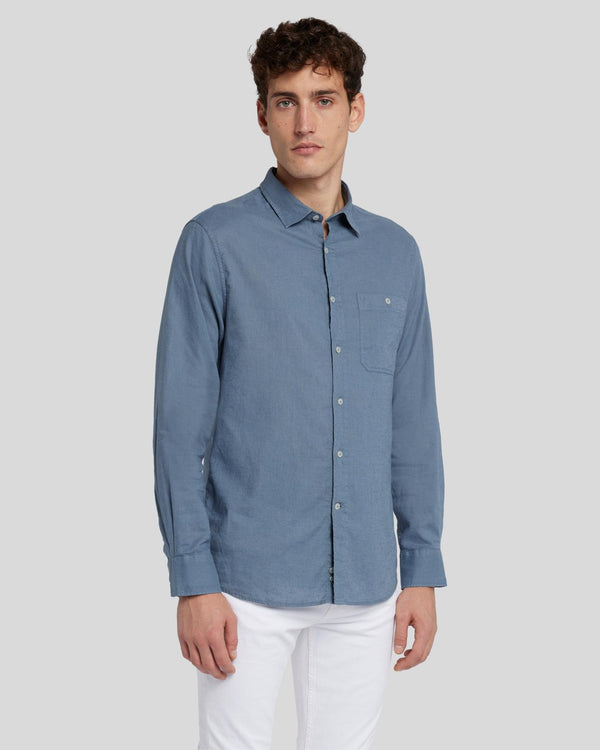 7 For All Mankind Linen Blend Button Up Shirt Shirts