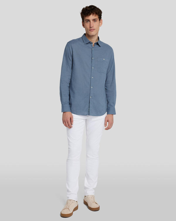 7 For All Mankind Linen Blend Button Up Shirt Shirts
