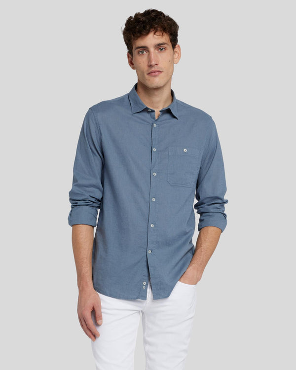 7 for all mankind Linen Blend Button Up Shirt Shirts
