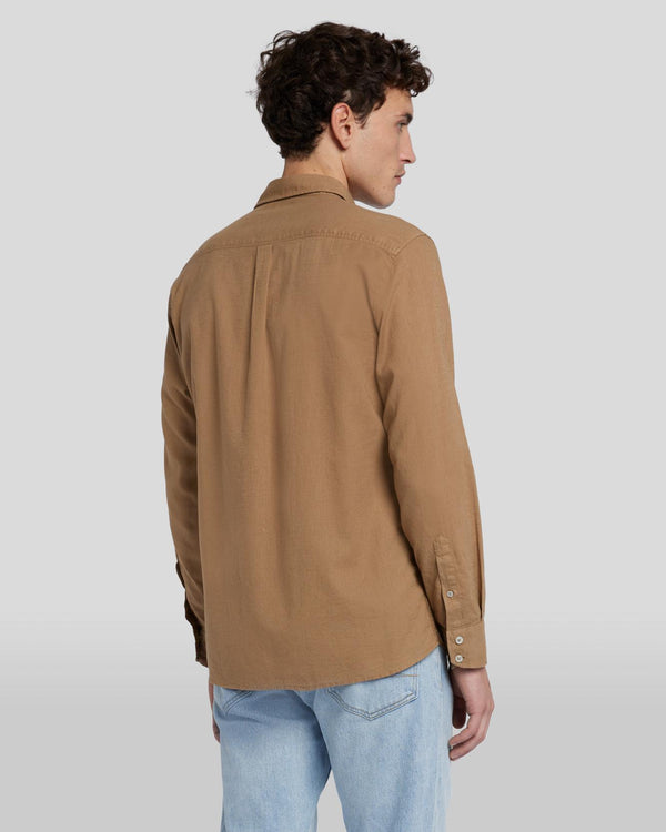 7 For All Mankind Linen Blend Button Up Shirt Shirts