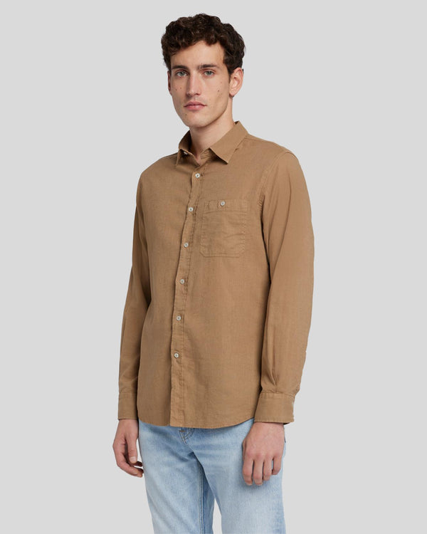 7 for all mankind Linen Blend Button Up Shirt Shirts