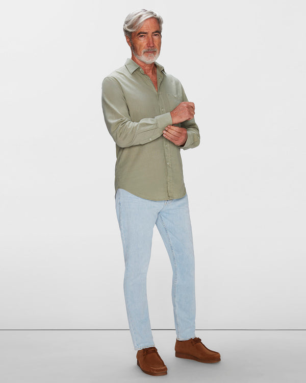 7 For All Mankind Linen Blend Button Up Shirt Shirts