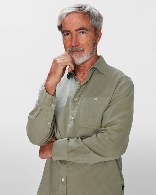 7 for all mankind Linen Blend Button Up Shirt Shirts