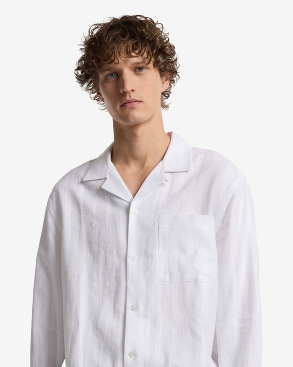 7 For All Mankind Linen Blend Long Sleeve Camp Shirt Shirts