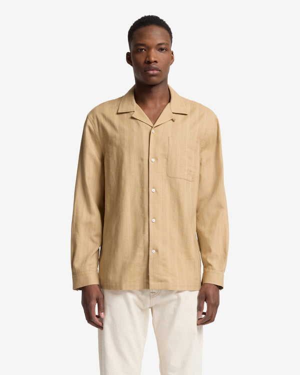 7 For All Mankind Linen Blend Long Sleeve Camp Shirt Shirts