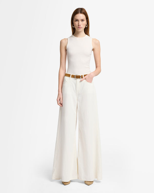 7 For All Mankind Linen Blend Willow Palazzo Wide Pants