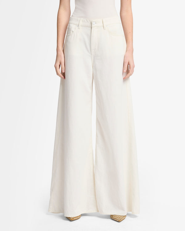 7 For All Mankind Linen Blend Willow Palazzo Wide Pants