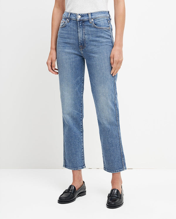 7 for all mankind Luxe Vintage High Waist Cropped Straight Jeans