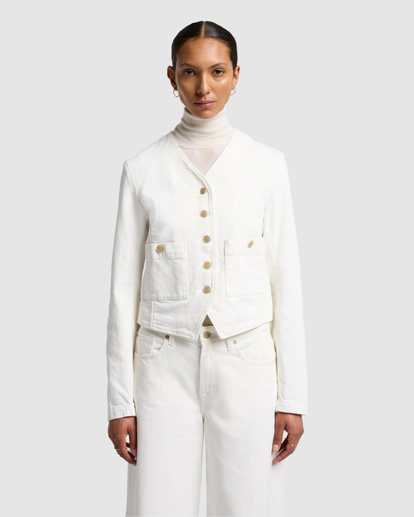 7 For All Mankind MANKIND Collarless Jacket Denim Jackets